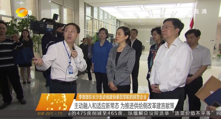 湖南省政协主席李微微调研华时捷环保